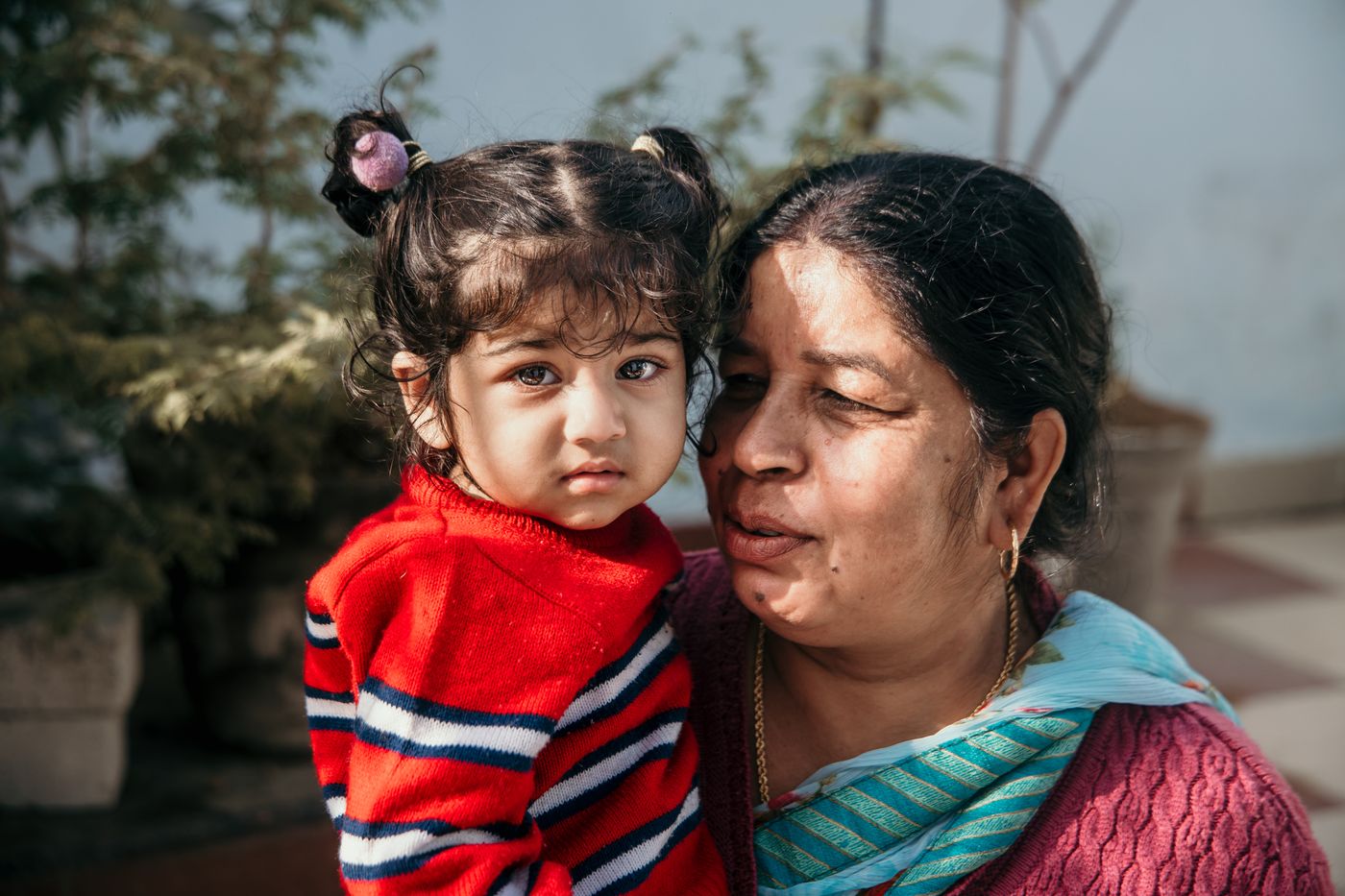 mother with her young daughter in Chennai